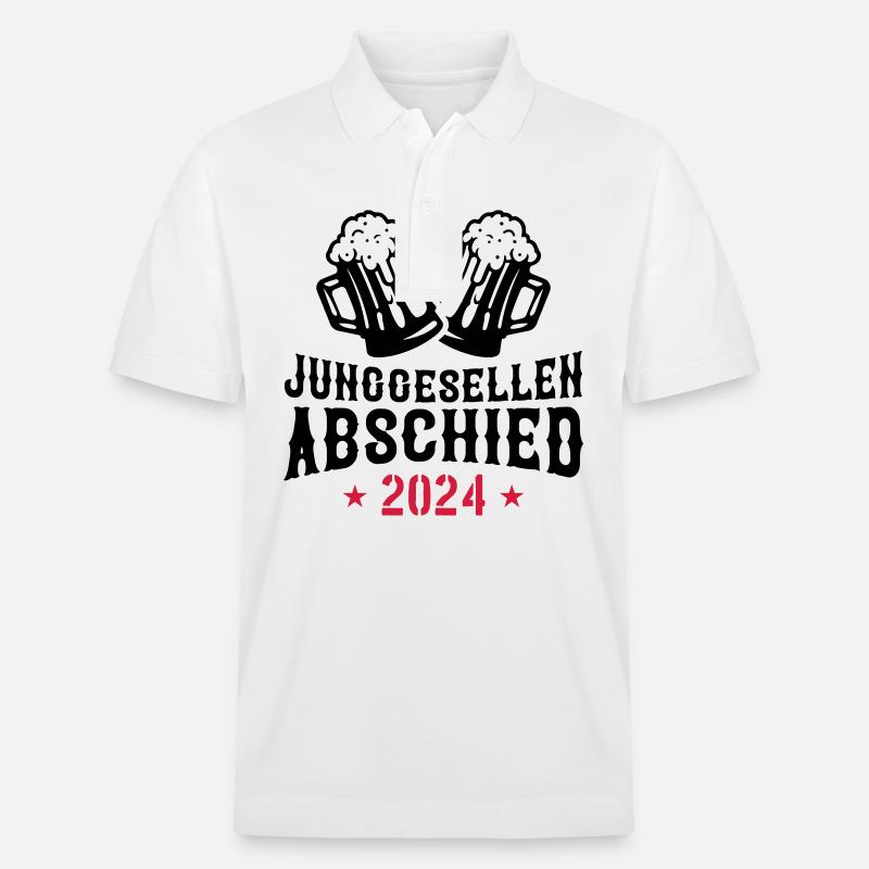 Junggesellen Abschied 2024 - Stanley/Stella Unisex Bio-Poloshirt PREPSTER - Weiß