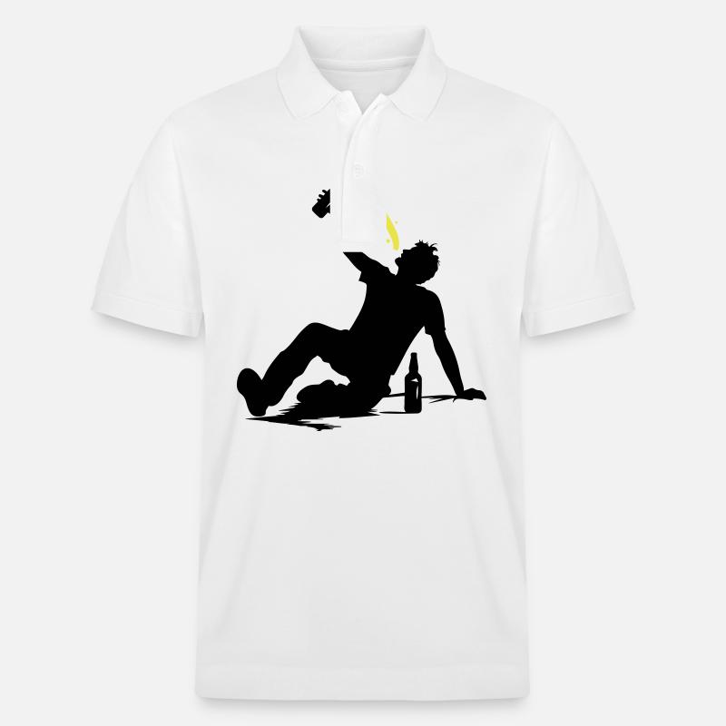 Boire de la bière Silhouette - Polo PREPSTER bio Stanley/Stella Unisexe - blanc