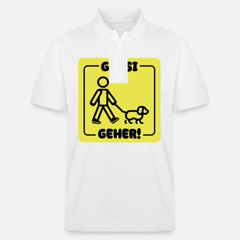 Gassi Gehen Hund - Stanley/Stella Unisex Bio-Poloshirt PREPSTER - Weiß