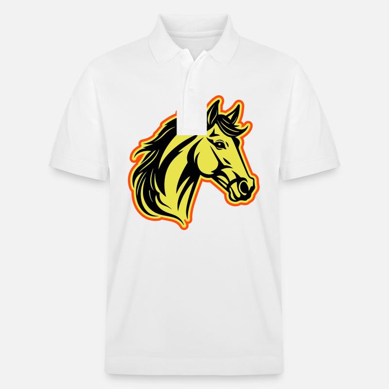 Pferd Kopf - Stanley/Stella Unisex Bio-Poloshirt PREPSTER - Weiß