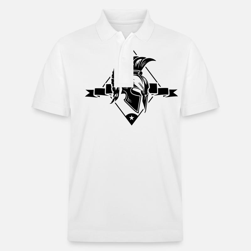 Spartaner Helm Gladiator Sparta - Stanley/Stella Unisex Bio-Poloshirt PREPSTER - Weiß