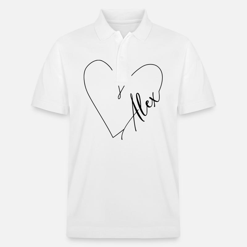 Alex Nom Ligne de coeur - Polo PREPSTER bio Stanley/Stella Unisexe - blanc