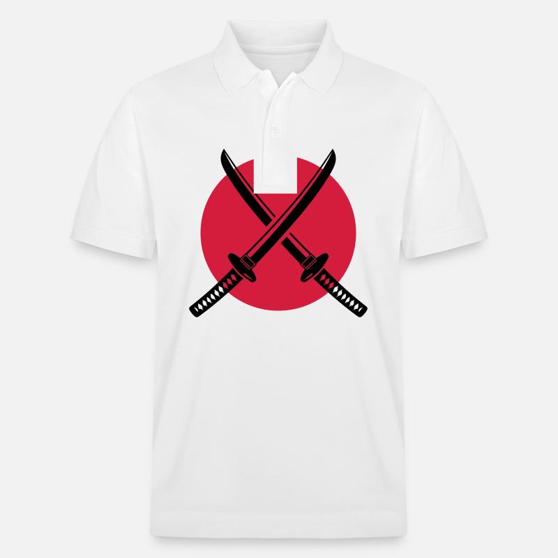 Samurai Sword Symbol - Stanley/Stella Unisex Organic Polo Shirt PREPSTER - white
