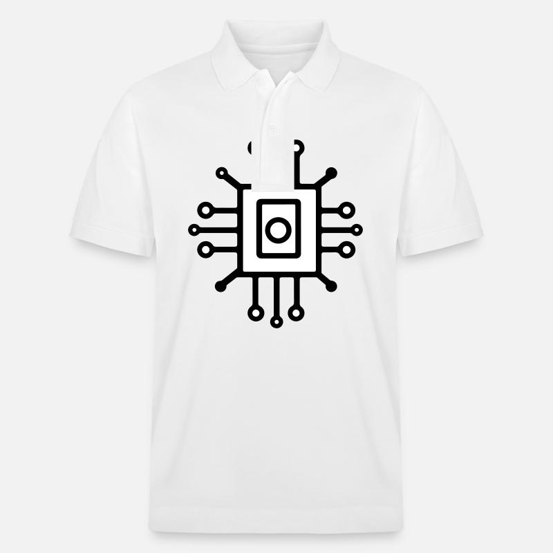 Digital Computer Chip Symbol - Stanley/Stella Unisex Bio-Poloshirt PREPSTER - Weiß