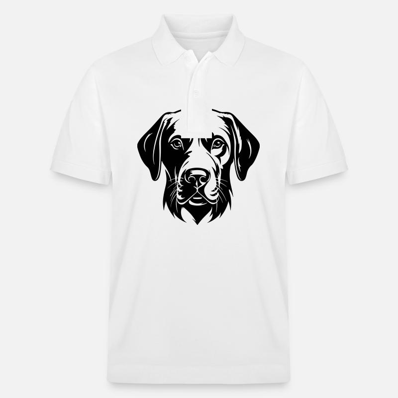 Labrador Hund Kopf - Stanley/Stella Unisex Bio-Poloshirt PREPSTER - Weiß