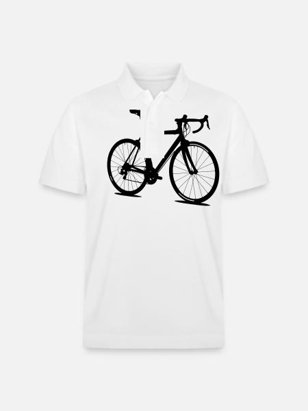 Rennrad Silhouette - Stanley/Stella Unisex Bio-Poloshirt PREPSTER - Weiß