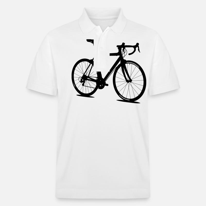 Rennrad Silhouette - Stanley/Stella Unisex Bio-Poloshirt PREPSTER - Weiß