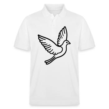 Taube - Stanley/Stella Unisex Bio-Poloshirt PREPSTER - Weiß - Vorne - Roxy (174cm) & Andy (188cm)