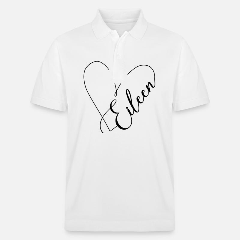 Eileen Name Herzlinie - Stanley/Stella Unisex Bio-Poloshirt PREPSTER - Weiß