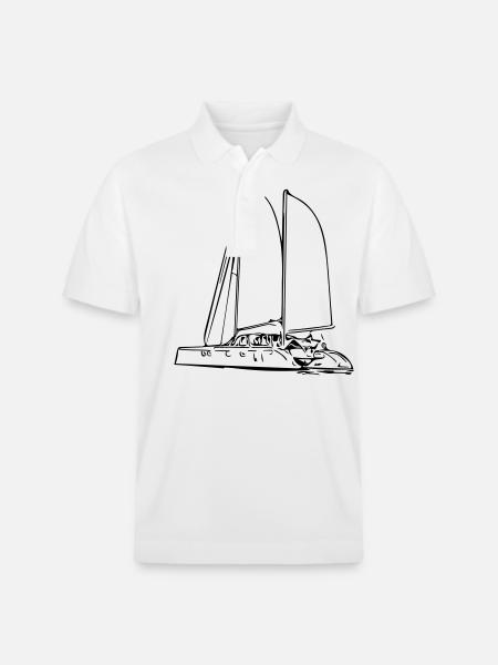 Sail yacht - Stanley/Stella Unisex Organic Polo Shirt PREPSTER - white