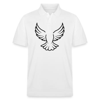 Taube - Stanley/Stella Unisex Bio-Poloshirt PREPSTER - Weiß - Vorne - Roxy (174cm) & Andy (188cm)