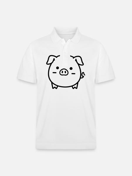 pig - Stanley/Stella Unisex Organic Polo Shirt PREPSTER - white