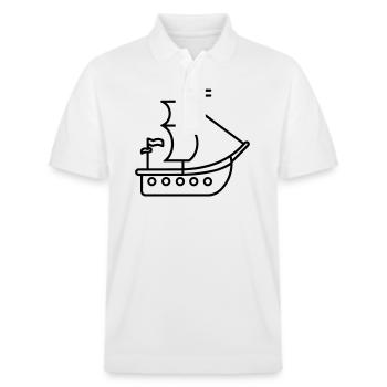 Bateau pirate - Polo PREPSTER bio Stanley/Stella Unisexe - blanc - Devant - Roxy (174cm) & Andy (188cm)