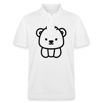 Ours en peluche - Polo PREPSTER bio Stanley/Stella Unisexe - blanc - Devant - Roxy (174cm) & Andy (188cm)