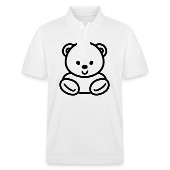Ours en peluche - Polo PREPSTER bio Stanley/Stella Unisexe - blanc - Devant - Roxy (174cm) & Andy (188cm)