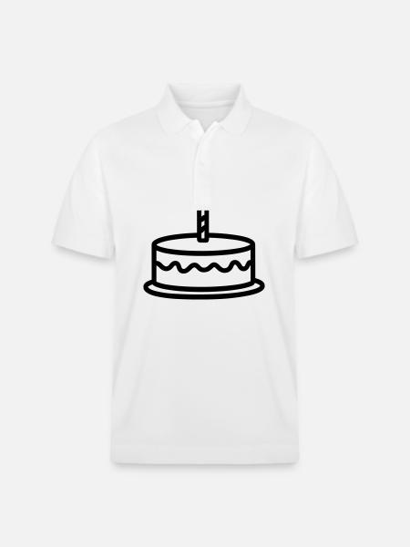 Birthday cake - Stanley/Stella Unisex Organic Polo Shirt PREPSTER - white
