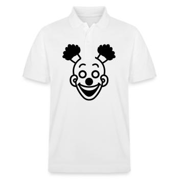 Clown - Stanley/Stella Unisex Bio-Poloshirt PREPSTER - Weiß - Vorne - Roxy (174cm) & Andy (188cm)