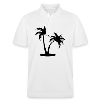 palm tree - Stanley/Stella Unisex Organic Polo Shirt PREPSTER - white - Front - Roxy (174cm) & Andy (188cm)
