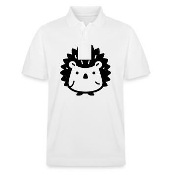 Igel - Stanley/Stella Unisex Bio-Poloshirt PREPSTER - Weiß - Vorne - Roxy (174cm) & Andy (188cm)