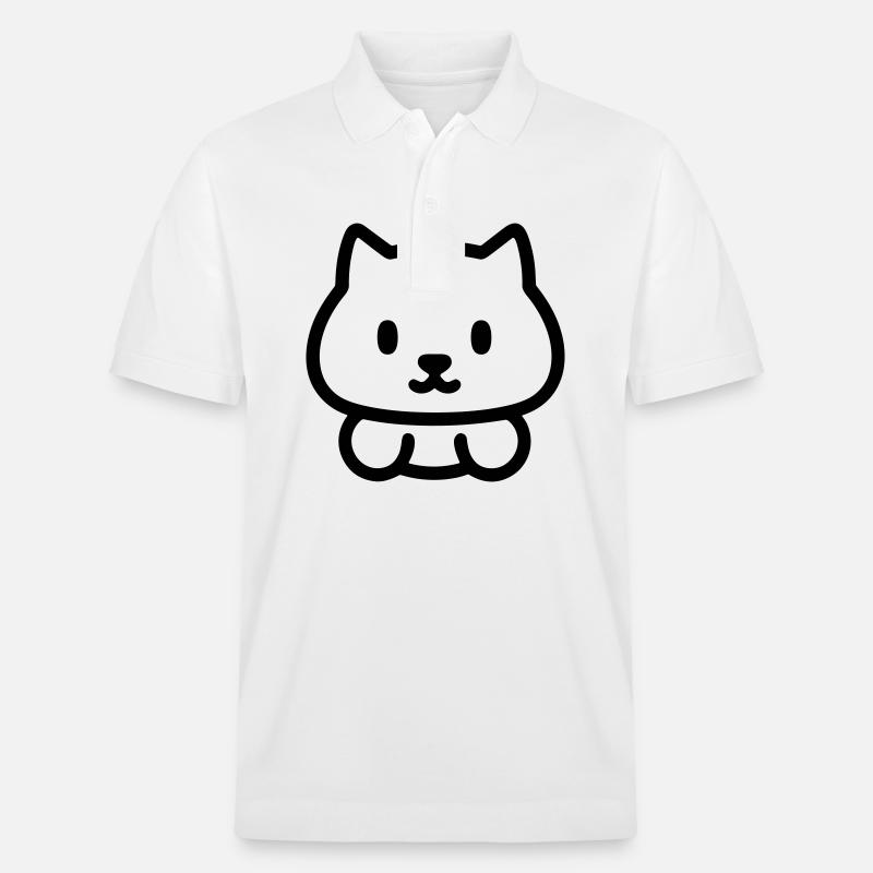 Katze - Stanley/Stella Unisex Bio-Poloshirt PREPSTER - Weiß