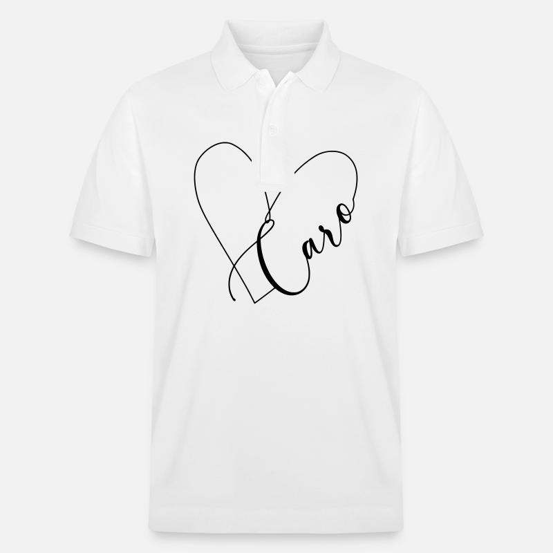 Caro Name Herzlinie - Stanley/Stella Unisex Bio-Poloshirt PREPSTER - Weiß