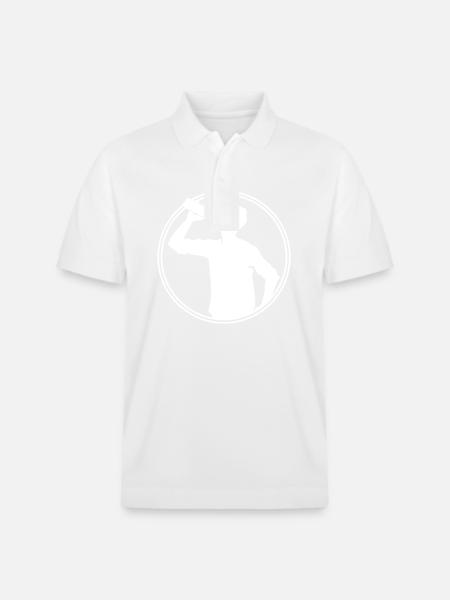 Drinker Beer Silhouette - Stanley/Stella Unisex Organic Polo Shirt PREPSTER - white