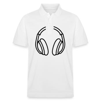 Gaming-Headset - Stanley/Stella Unisex Bio-Poloshirt PREPSTER - Weiß - Vorne - Roxy (174cm) & Andy (188cm)