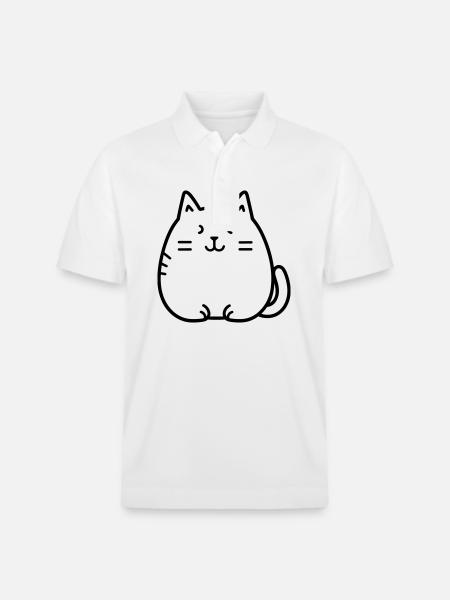 Katze - Stanley/Stella Unisex Bio-Poloshirt PREPSTER - Weiß