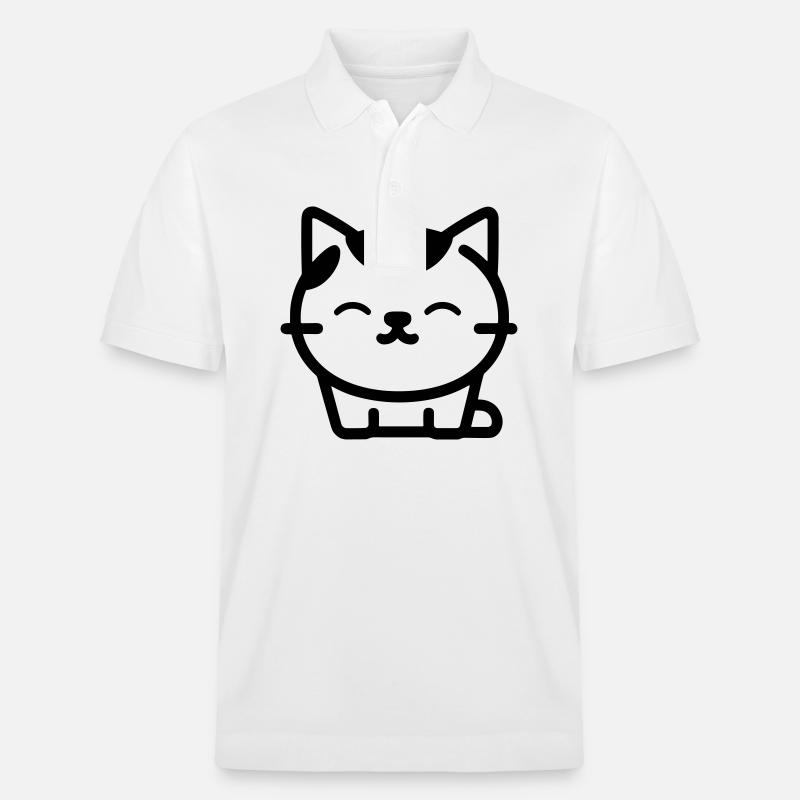 Katze - Stanley/Stella Unisex Bio-Poloshirt PREPSTER - Weiß