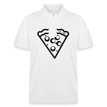 part de pizza - Polo PREPSTER bio Stanley/Stella Unisexe - blanc - Devant - Roxy (174cm) & Andy (188cm)