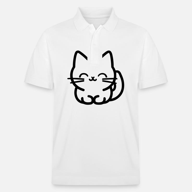 Katze - Stanley/Stella Unisex Bio-Poloshirt PREPSTER - Weiß
