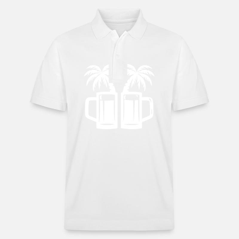 Bier Urlaub Palmen - Stanley/Stella Unisex Bio-Poloshirt PREPSTER - Weiß