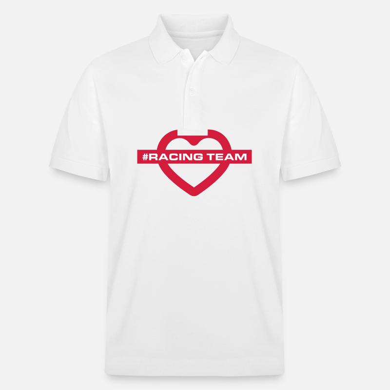 Racing Team Herz - Stanley/Stella Unisex Bio-Poloshirt PREPSTER - Weiß