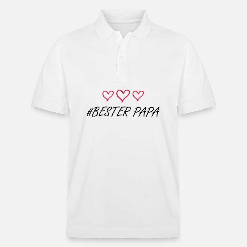 Bester Papa Herz Liebe - Stanley/Stella Unisex Bio-Poloshirt PREPSTER - Weiß