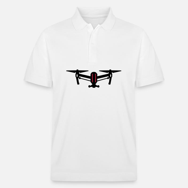Drone Icon Symbol - Stanley/Stella Unisex Bio-Poloshirt PREPSTER - Weiß
