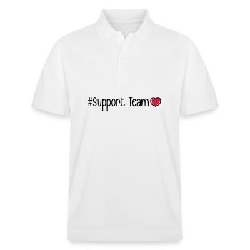 Support Team Herz - Stanley/Stella Unisex Bio-Poloshirt PREPSTER - Weiß - Vorne - Roxy (174cm) & Andy (188cm)