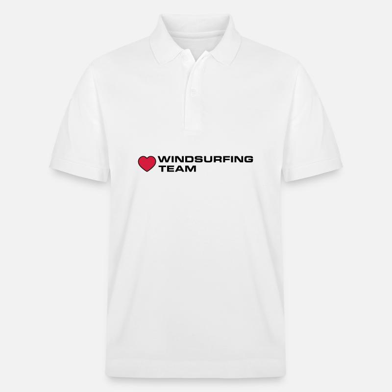 Windsurfing Team Herz - Stanley/Stella Unisex Bio-Poloshirt PREPSTER - Weiß