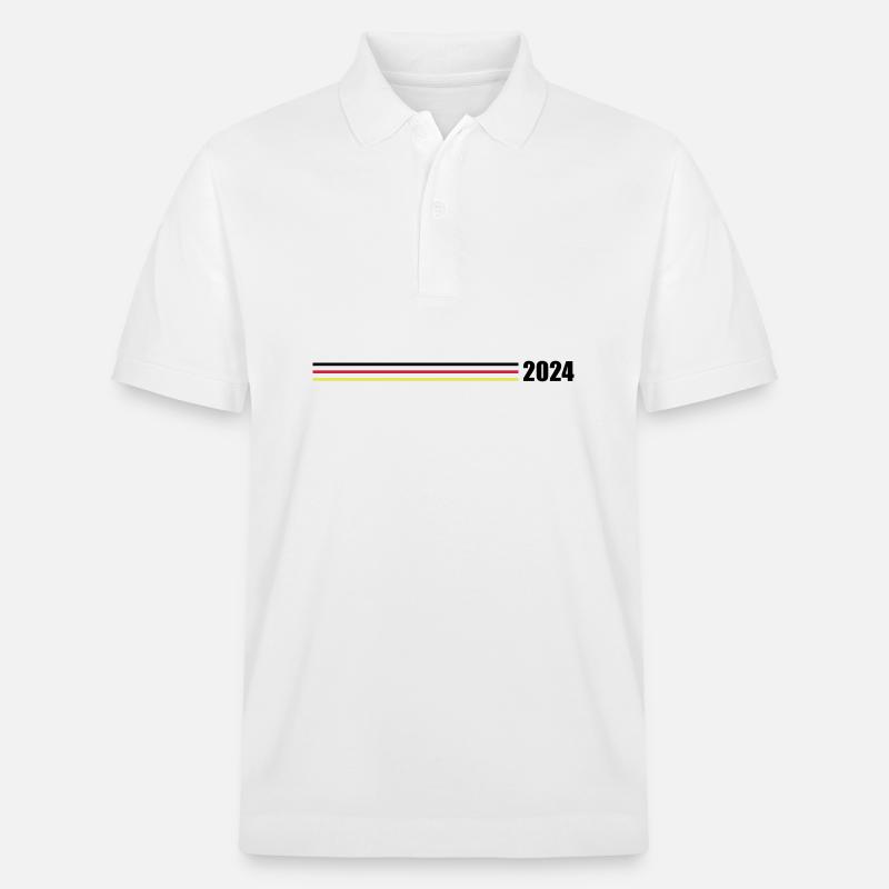 2024 Deutschland Fahne - Stanley/Stella Unisex Bio-Poloshirt PREPSTER - Weiß