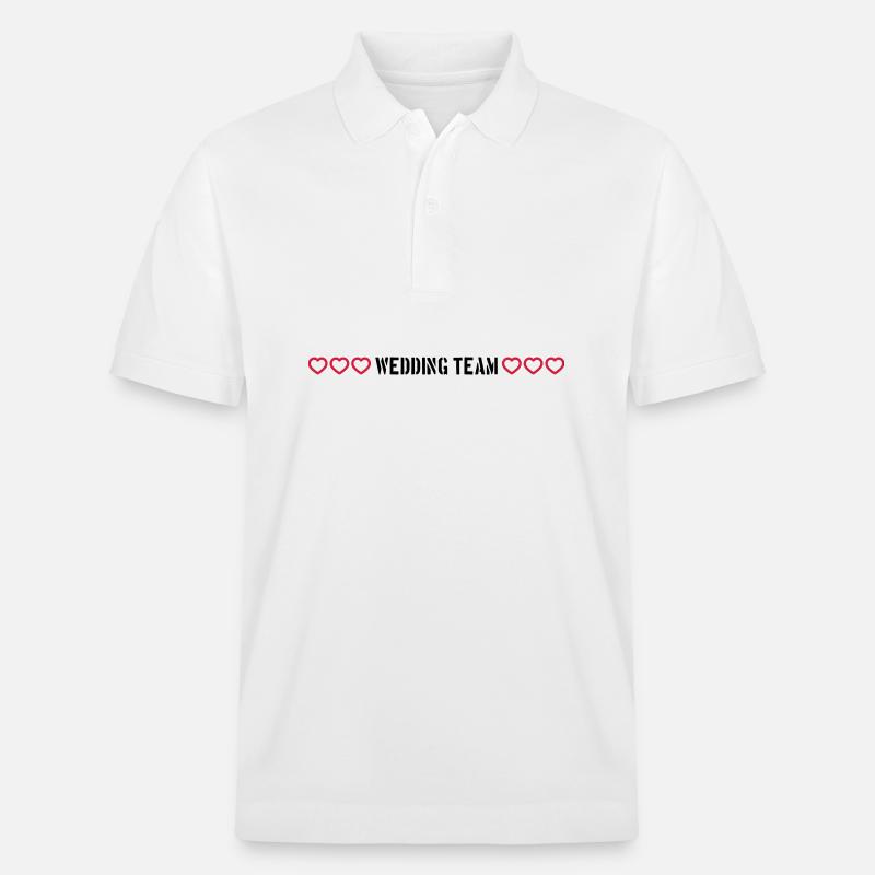 Hochzeit Team herzchen - Stanley/Stella Unisex Bio-Poloshirt PREPSTER - Weiß