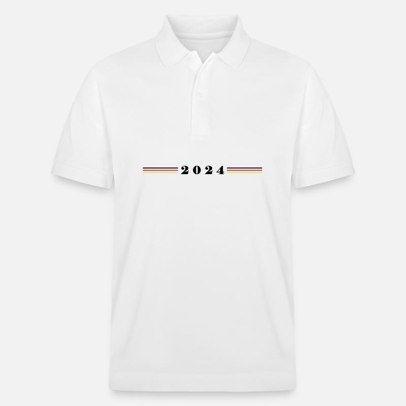 2024 Germany Flag - Stanley/Stella Unisex Organic Polo Shirt PREPSTER - white