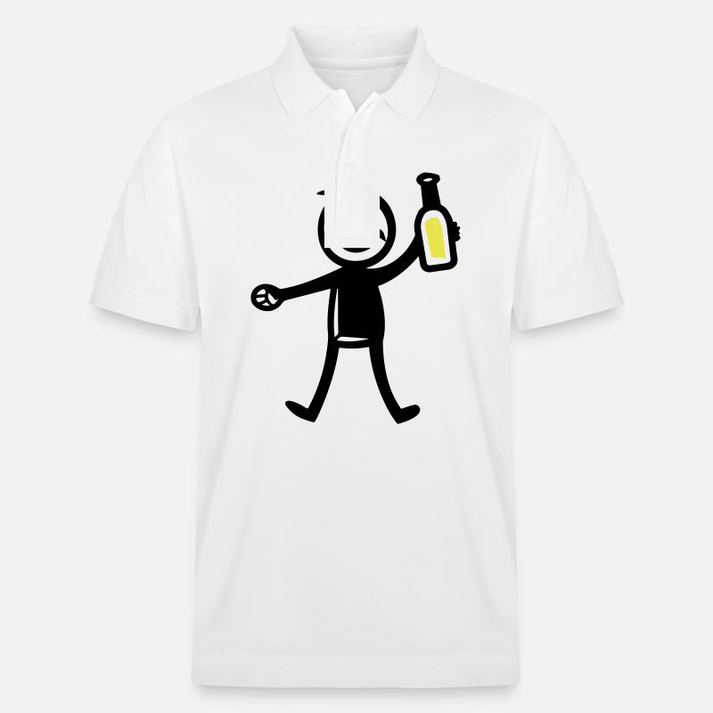 Trinken Flasche Bier - Stanley/Stella Unisex Bio-Poloshirt PREPSTER - Weiß