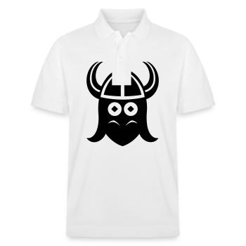Wikingerhelm Krieger - Stanley/Stella Unisex Bio-Poloshirt PREPSTER - Weiß - Vorne - Roxy (174cm) & Andy (188cm)
