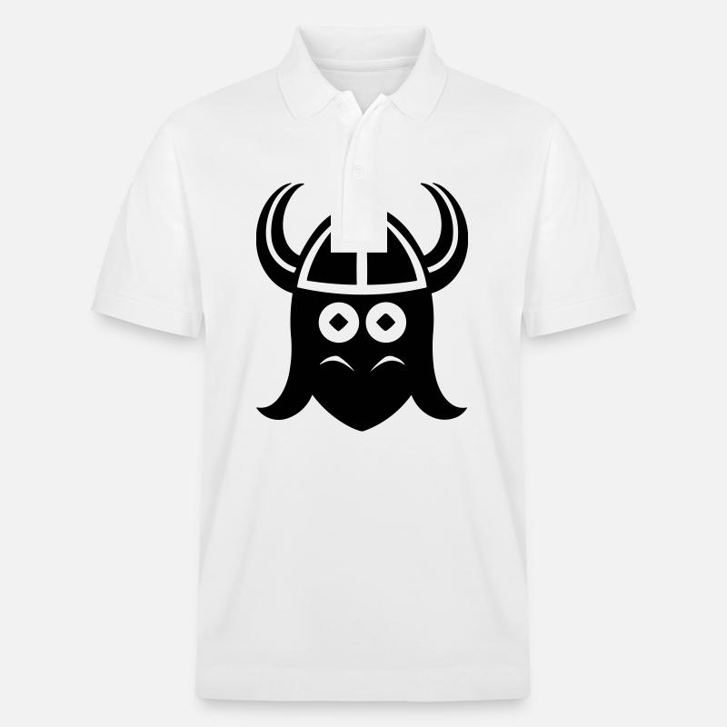 Wikingerhelm Krieger - Stanley/Stella Unisex Bio-Poloshirt PREPSTER - Weiß