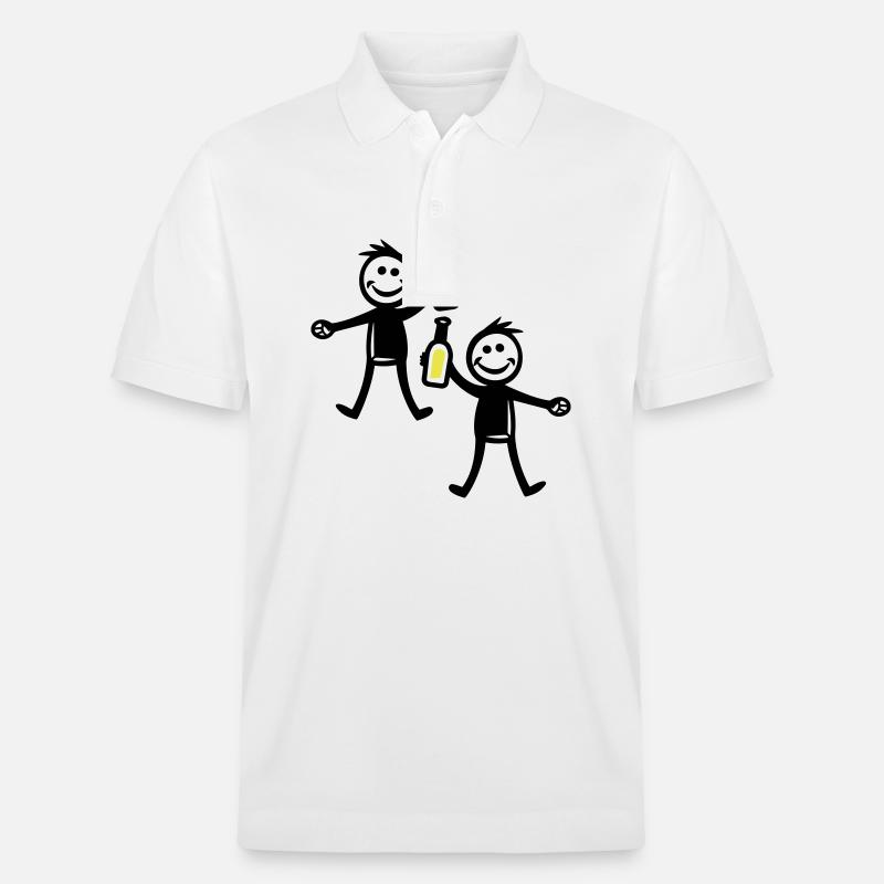 Boire une bouteille de bière - Polo PREPSTER bio Stanley/Stella Unisexe - blanc