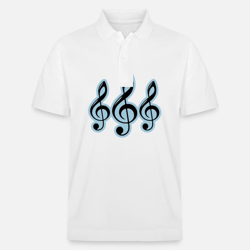 Musik Symbol Notenschlüssel - Stanley/Stella Unisex Bio-Poloshirt PREPSTER - Weiß