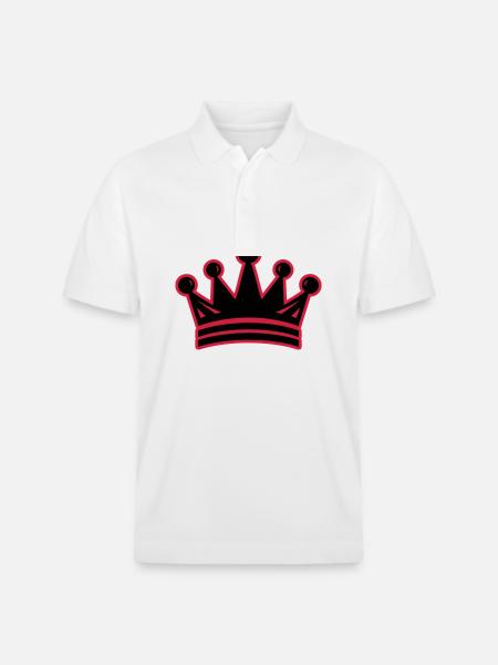 Crown King Symbol - Stanley/Stella Unisex Organic Polo Shirt PREPSTER - white