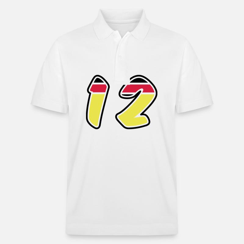 12 Symbole numérique Allemagne - Polo PREPSTER bio Stanley/Stella Unisexe - blanc