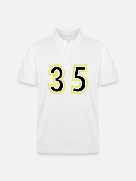 35 Number College - Stanley/Stella Unisex Organic Polo Shirt PREPSTER - white