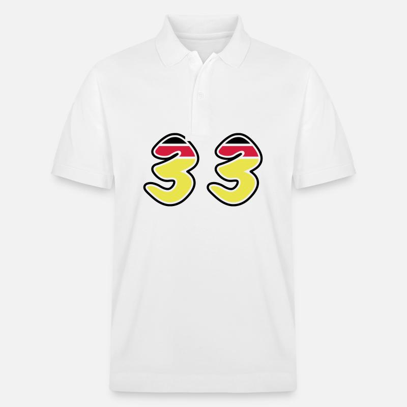 33 Symbole numérique Allemagne - Polo PREPSTER bio Stanley/Stella Unisexe - blanc