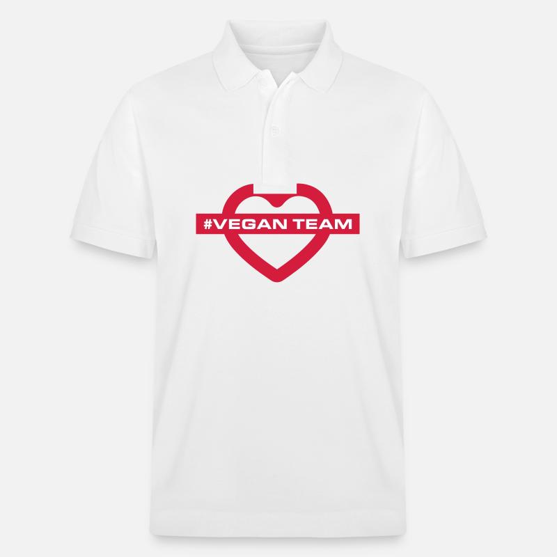 Vegan Team Herz - Stanley/Stella Unisex Bio-Poloshirt PREPSTER - Weiß